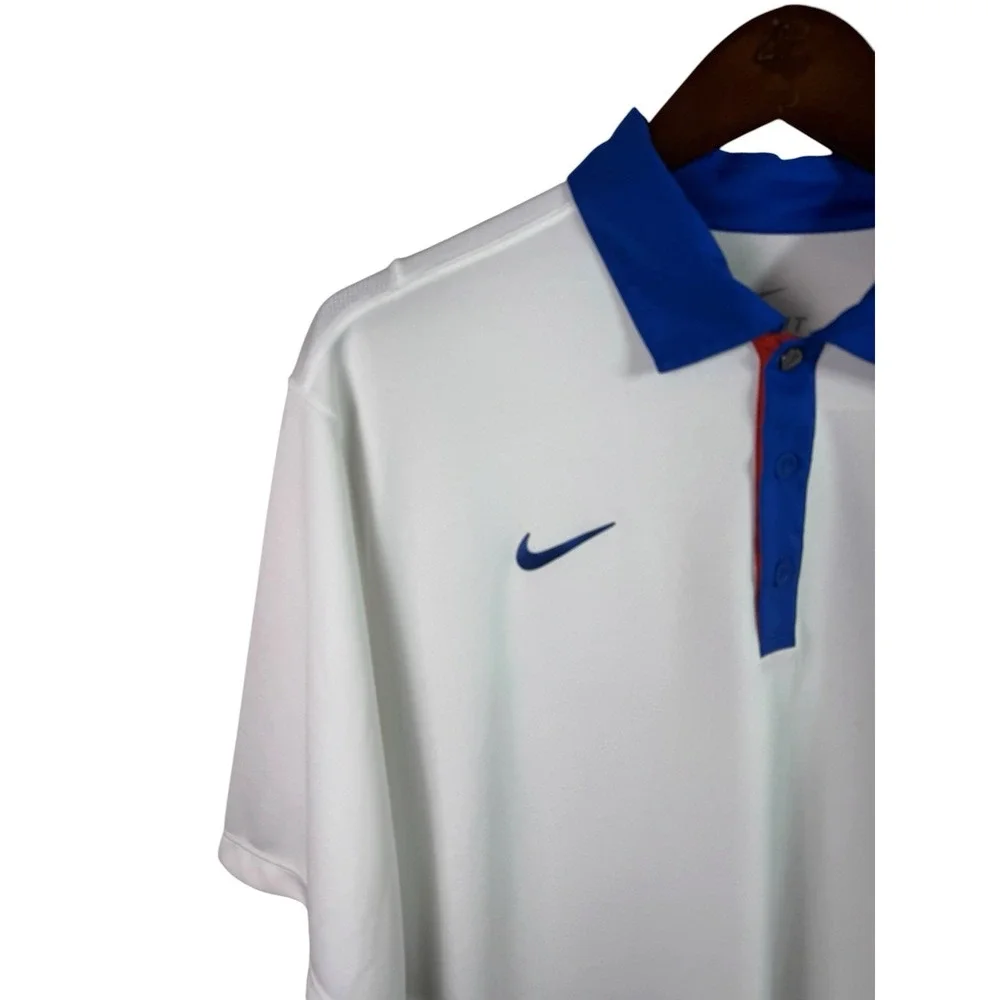 Florida Gators Shirt Polo Mens Large White NCAA Football Nike Dri Fit